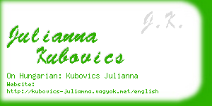 julianna kubovics business card
